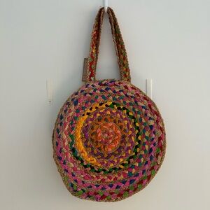 Multicolor Woven Tote Bag